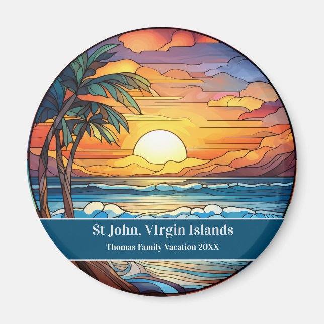 St John Beach Semester Magnet (Framsidan)