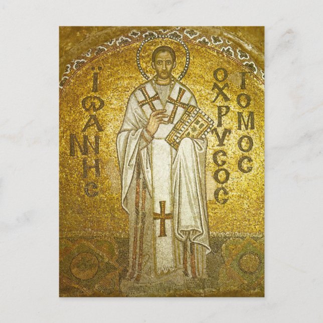 St. John Chrysostom Orthodox Christian Icon Vykort (Framsida)