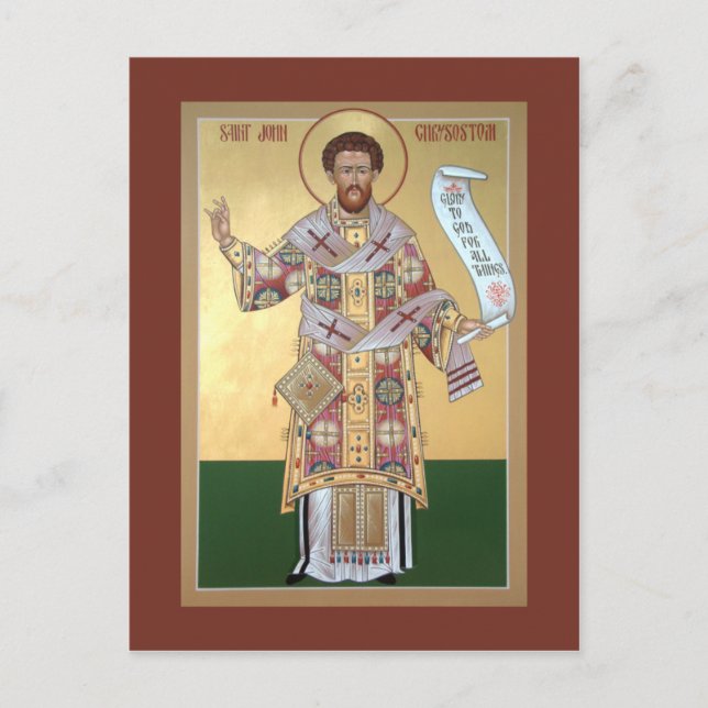 St. John Chrysostom Prayer Card Vykort (Framsida)
