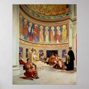 St John Chrysostom som landsförvisas av empressen Poster