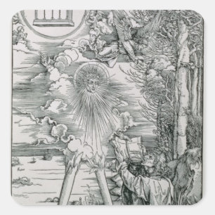 St. John Devoring the Bok Fyrkantigt Klistermärke