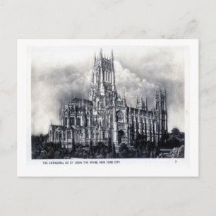 St. John Divine, NYC-Vintagen Vykort