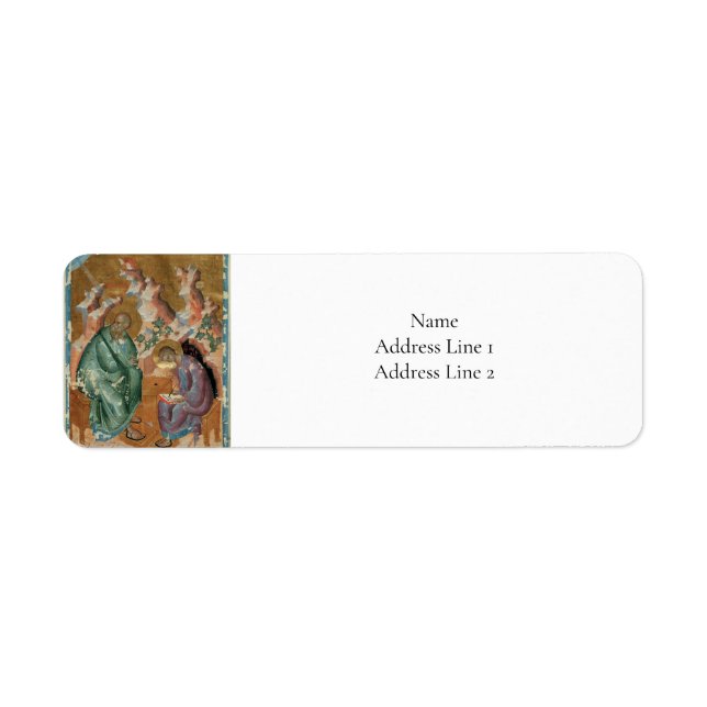 St John Evangelist av Andrei Rublev Returadress Etikett (Framsidan)