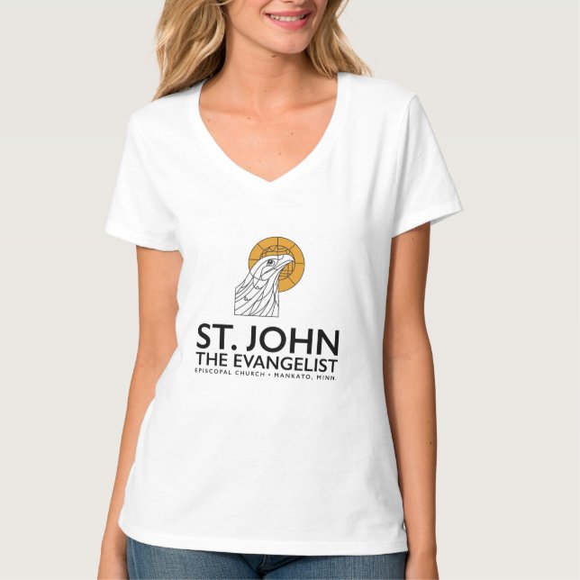 St. John Evangelist Mankatos kvinnas t-shirt (Framsida)