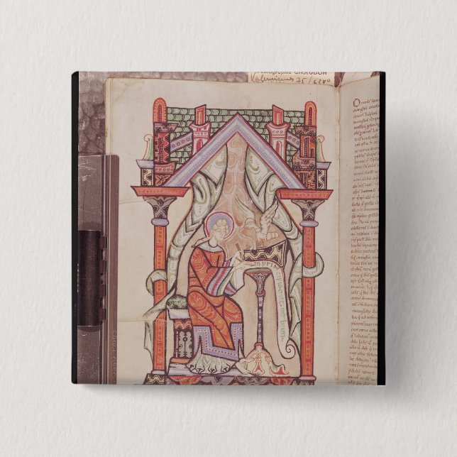 St John evangelisten från gospelen Knapp (Framsida)