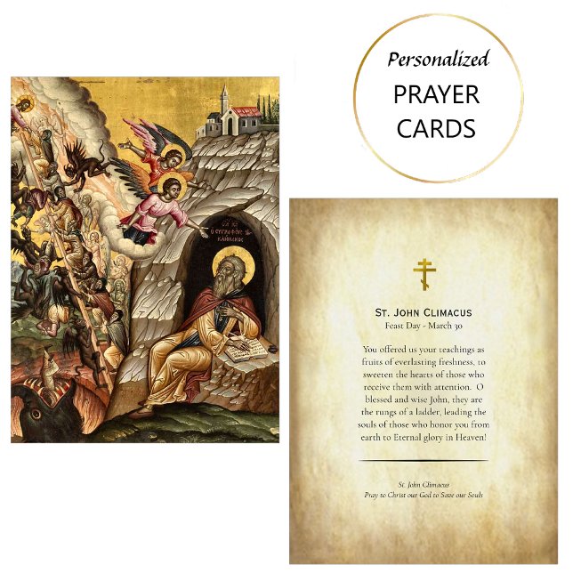 St. John Kliacus Orthodox Christian Prayer Card Placeringskort (Skapare uppladdad)