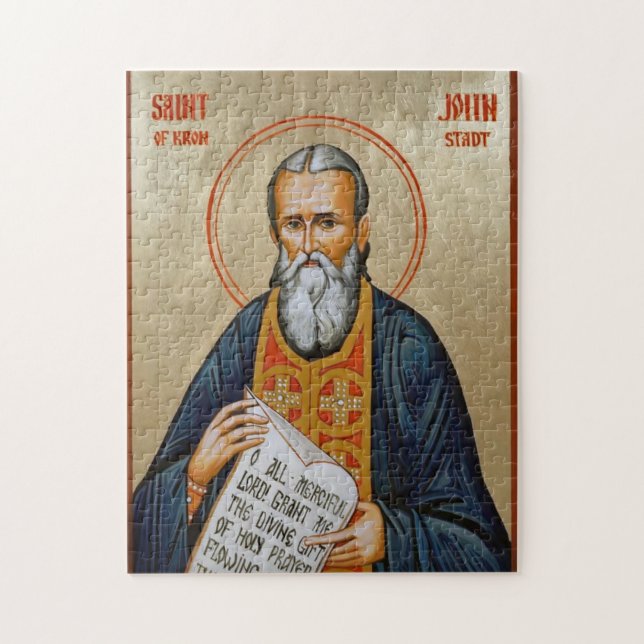 St. John Kronstadt Orthodox Christian Icon Pussel (Vertikal)