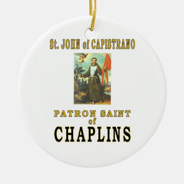 ST JOHN of CAPISTRANO Julgransprydnad Keramik (Framsidan)