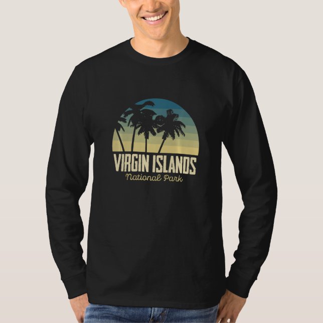 St. John Palm trees National Park Virgin Islands S T Shirt (Framsida)
