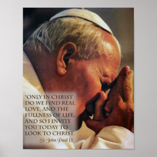St John Paul II i bön Poster