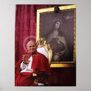 ST JOHN PAUL II OCH MADONNA. POSTER