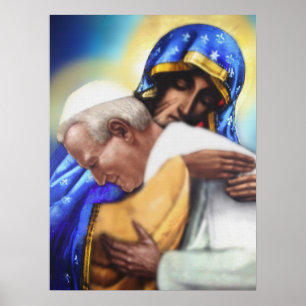 ST JOHN PAUL II OCH VÅR LADY. POSTER