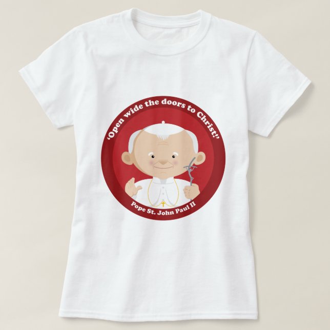 St John Paul II Tee Shirt (Design framsida)