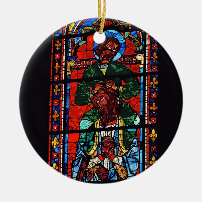 St John som rida för Evangelist knuffar av Ez Julgransprydnad Keramik (Framsidan)