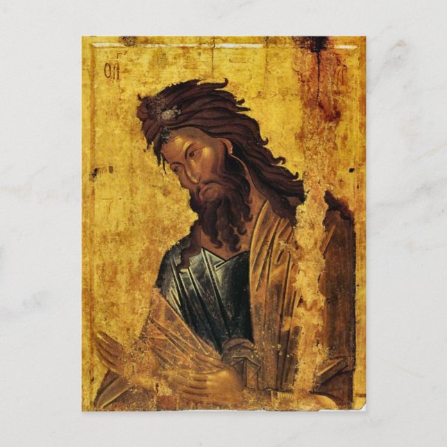 St. John the Baptist Orthodox Icon Vykort (Framsida)