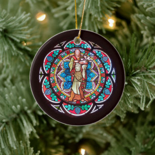St. John the Baptist with Advent Quote Julgransprydnad Keramik