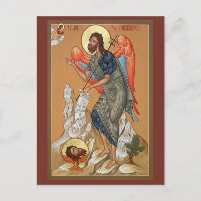 St John the Forerunnner Prayer Card Vykort (Framsida)