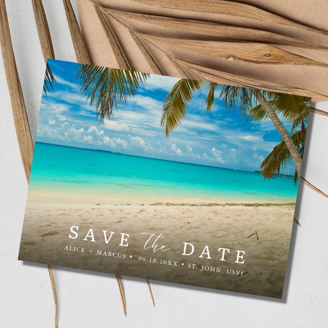 St. John USVI Destination Wedding Spara datumet Meddelande Vykort (St. John USVI Destination Wedding Save the Date )