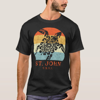St John Usvi Vintage Retro Tribal Sköldpadda T Shirt