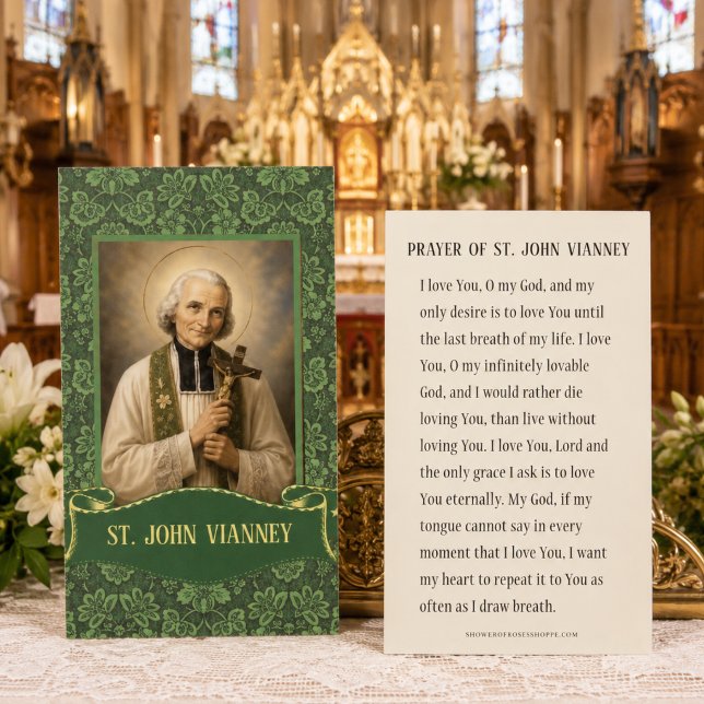 St. John Vianney katolska helgonkort | Traditionel Visitkort (Skapare uppladdad)
