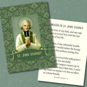St. John Vianney Priest Prayer Card Placeringskort