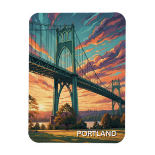 St Johns Bridge i Portland Oregon Magnet