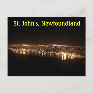 St. John's Cityscape på natten Vykort