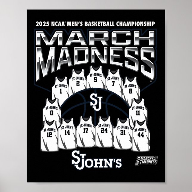 St. John's March Madness 2025 Herrarnas Sketll Nil Poster (Framsidan)