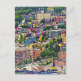 St John's Newfoundland Canada Colorful Painting Vykort