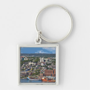 St. John's, Newfoundland, Kanada, kustlinjen Fyrkantig Silverfärgad Nyckelring