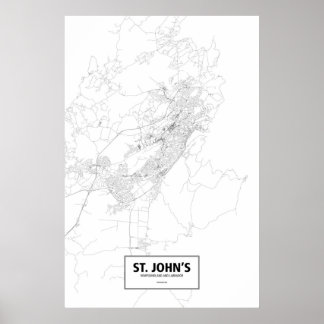 St. John's, Newfoundland/Labrador (svart på vit) Poster