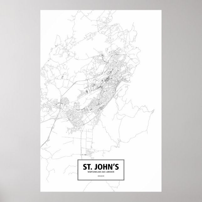 St. John's, Newfoundland/Labrador (svart på vit) Poster (Framsidan)