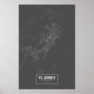 St. John's, Newfoundland och Labrador (vit på svar Poster