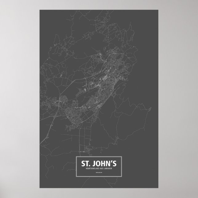 St. John's, Newfoundland och Labrador (vit på svar Poster (Framsidan)