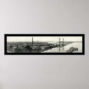 St. Johns River Bridge Photo 1921 Poster