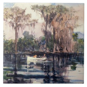 St. John's River, Florida av Winslow Homer Kakelplatta