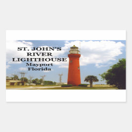 St John's River Lighthouse, Mayport Florida Rektangulärt Klistermärke