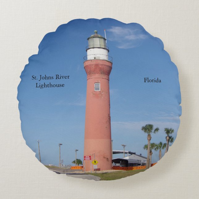 St. Johns River Lighthouse runda vid kudden Rund Kudde (Framsidan)