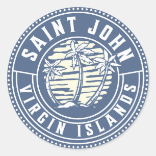 St Johns U.S. Virgin Islands Vacation Souvenir Runt Klistermärke