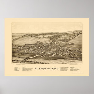 St. Johnsville, NY Panoramic Karta - 1890 Poster