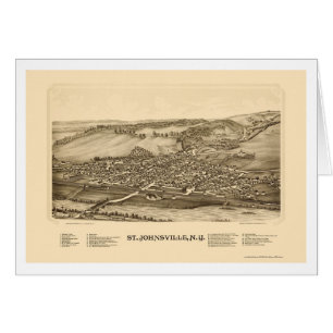 St. Johnsville, panorama- karta för NY - 1890 Hälsningskort