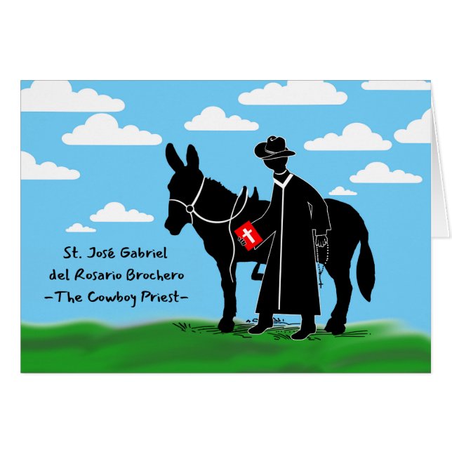 St José Gabriel Rosario Brochero Cowboy Priest Hälsningskort (Framsidan Horizontal)