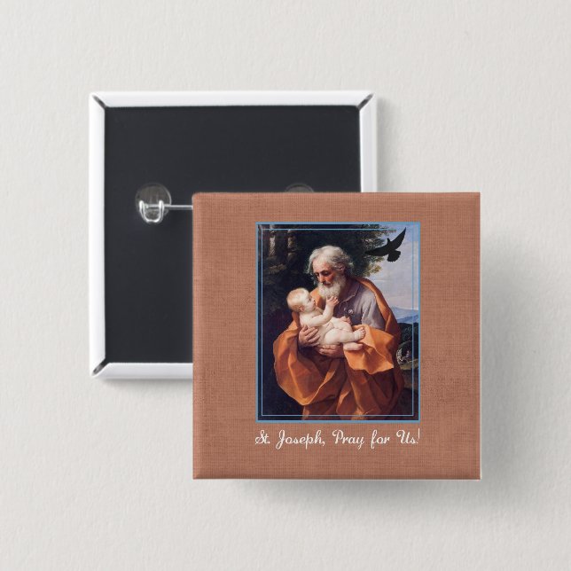 St. Josefs högtidsdag med Jesusbarnet Knapp (Framsida & baksida)