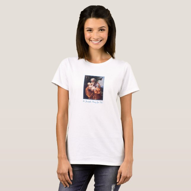 St. Josefs högtidsdag med Jesusbarnet T Shirt (Hel framsida)