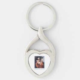 St. Josefs högtidsdag med Jesusbarnet Twisted Heart Silverfärgad Nyckelring