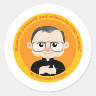 St. Josemaria Escriva Runt Klistermärke