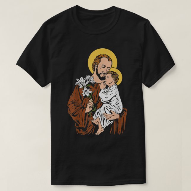 St Joseph and Child Jesus Consecration 2021 Cathol T Shirt (Design framsida)