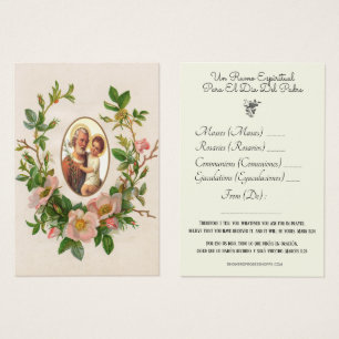 St. Joseph Andlig Bouquet Spanska engelska Visitkort