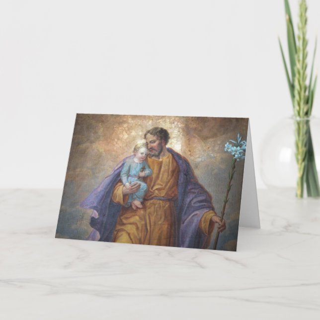 St. Joseph Baby Jesus Kor Lily Kort (Framsida)