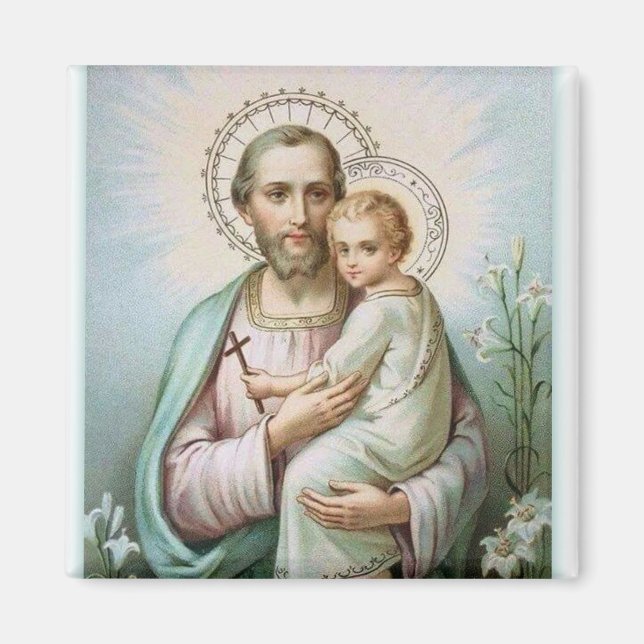 St. Joseph Baby Jesus Lily Magnet (Framsidan)